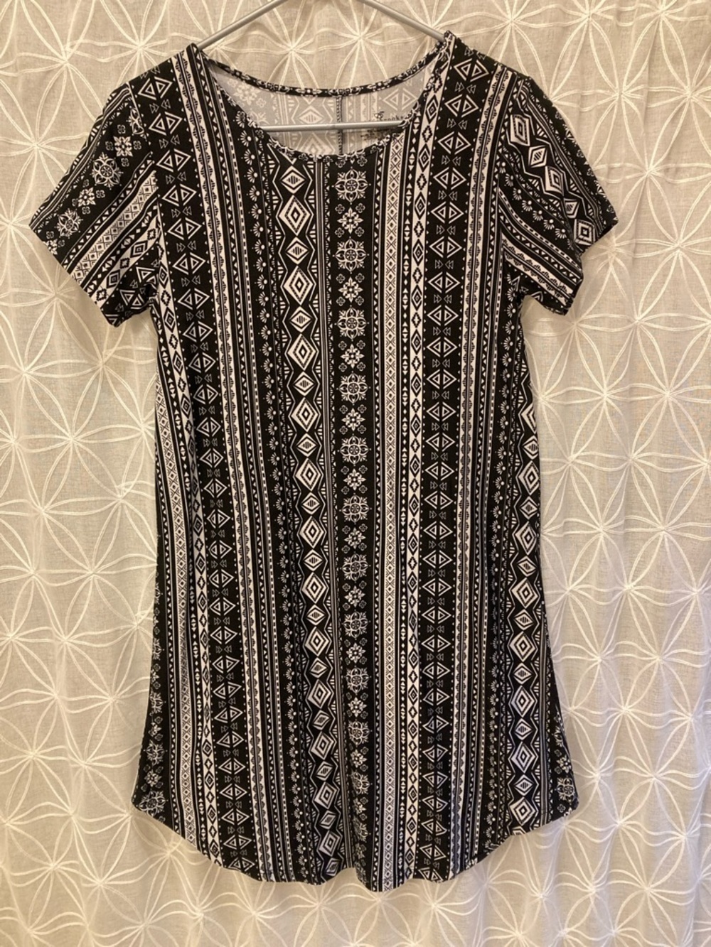 Bobbie Brooks Black & White Geometric Mini Dress